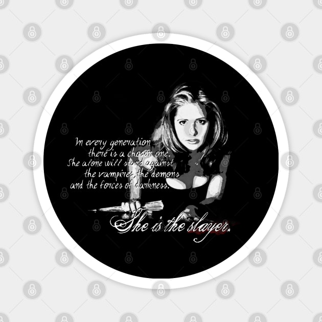 Buffy The Vampire Slayer BW Magnet by CursedRose